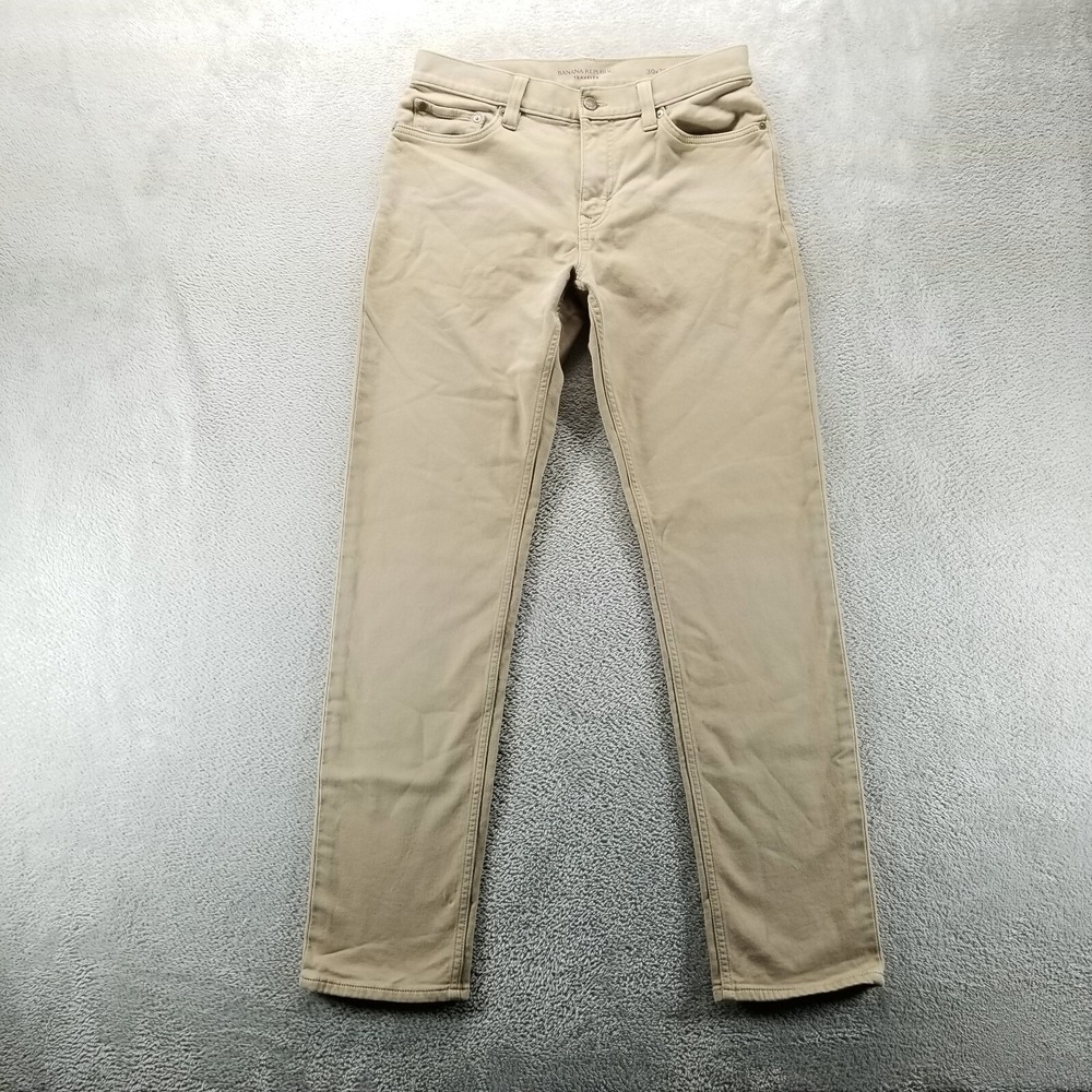 Banana Republic Jeans Mens 30x32‎ Brown Traveler Slim Straight Stretch Denim
